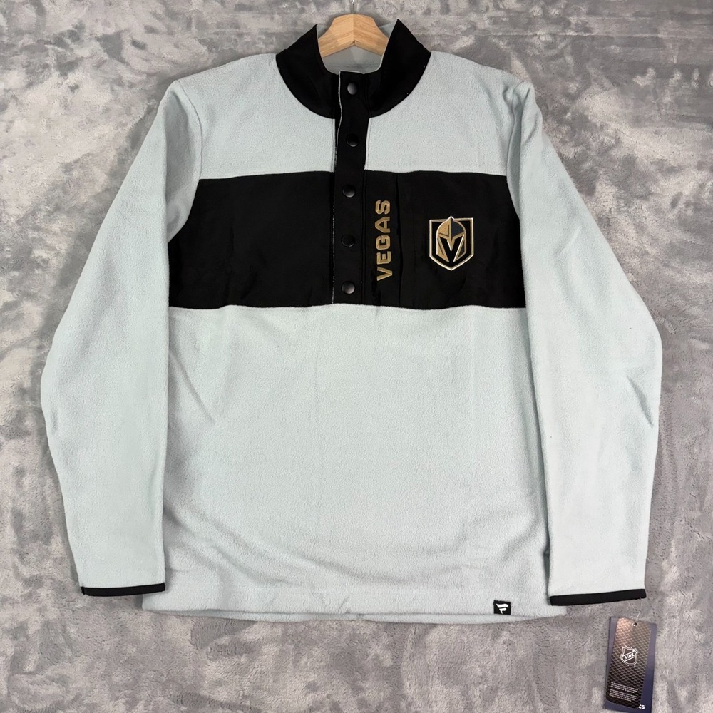Vegas Golden Knights Fanatics Gray Black Hockey Polar Fleece Quarter-Snap NWT